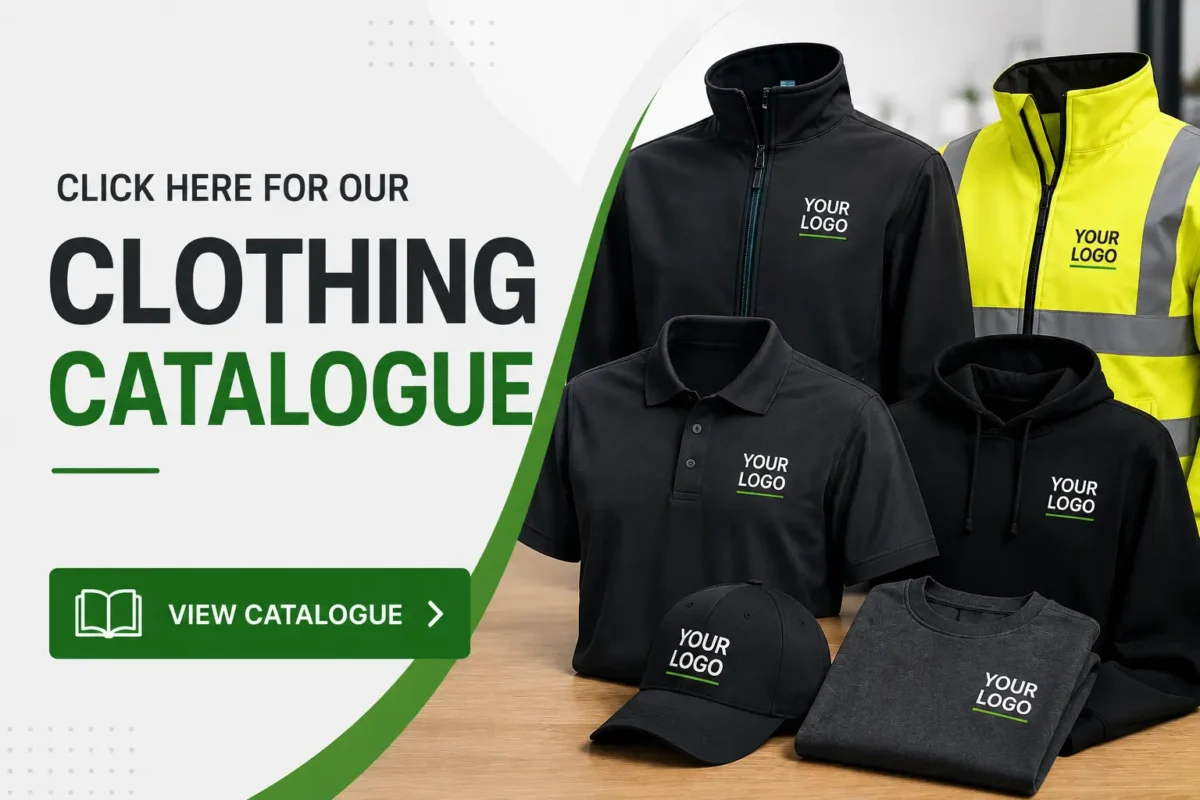 Branded workwear clothing catalogue promotion banner
