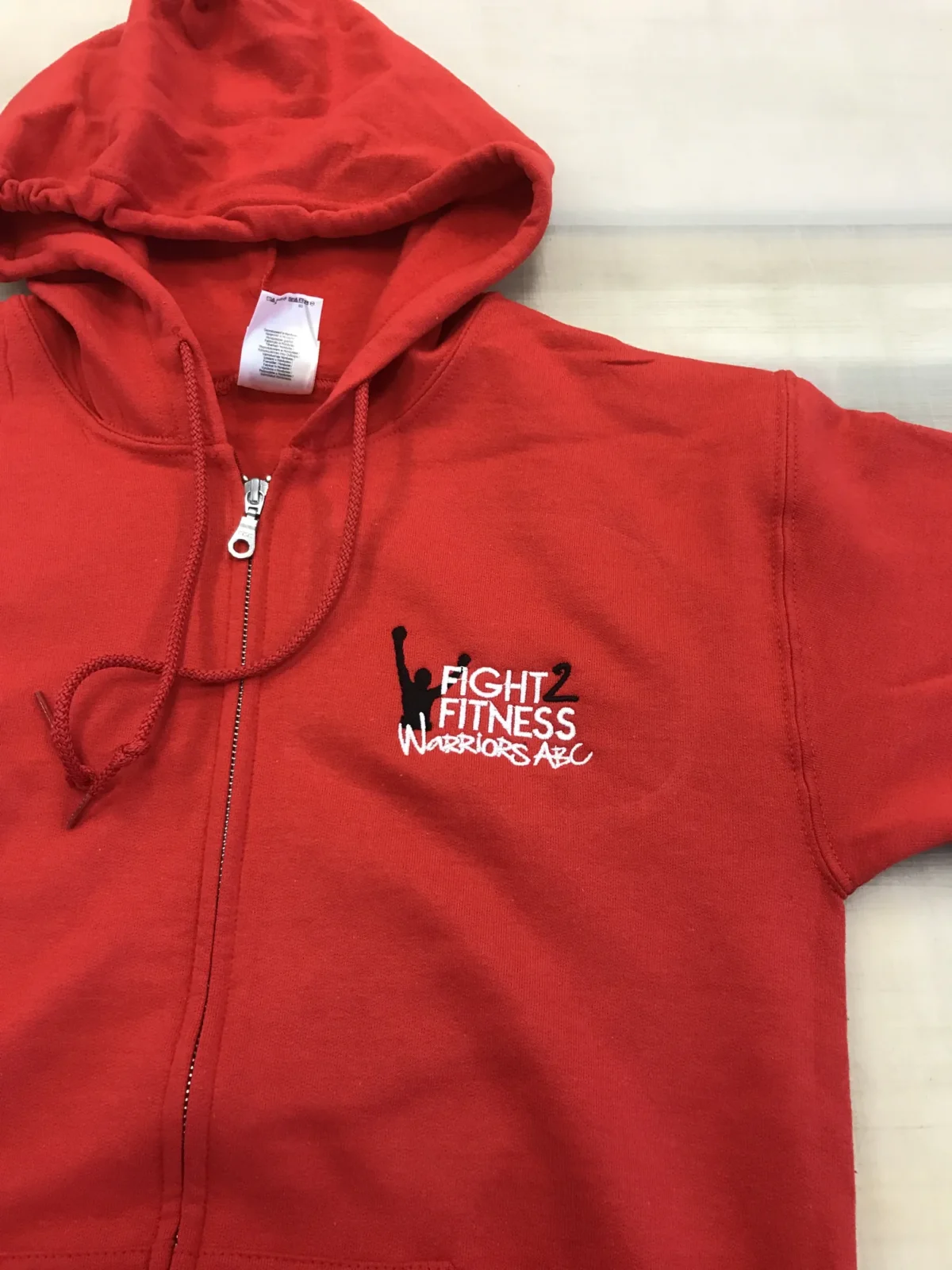 Red Fight 2 Fitness Warriors ABC zip-up hoodie