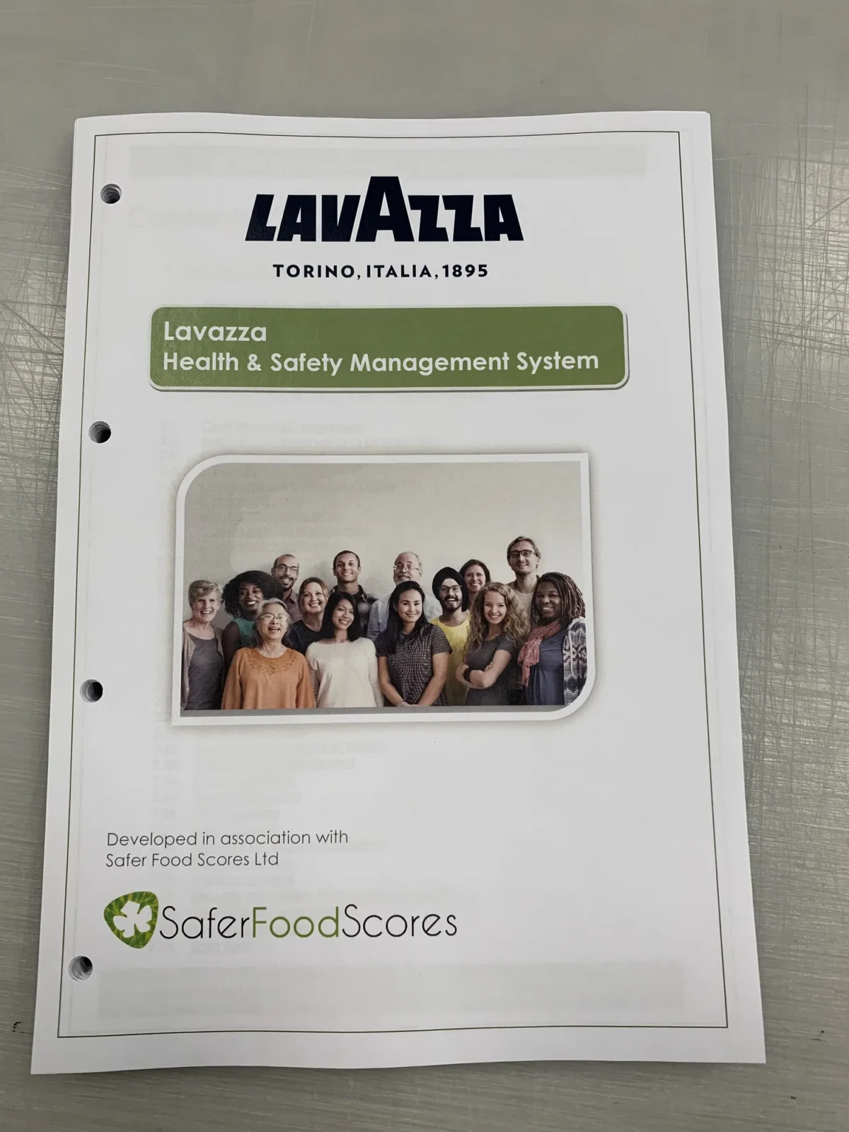 Lavazza Health and Safety Management System booklet cover