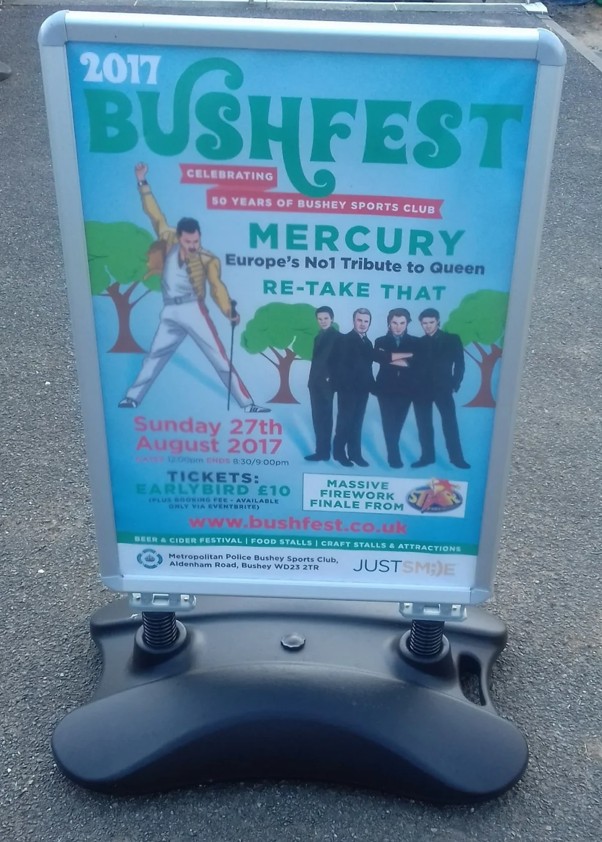 Bushfest poster advertising Mercury Queen tribute band performance