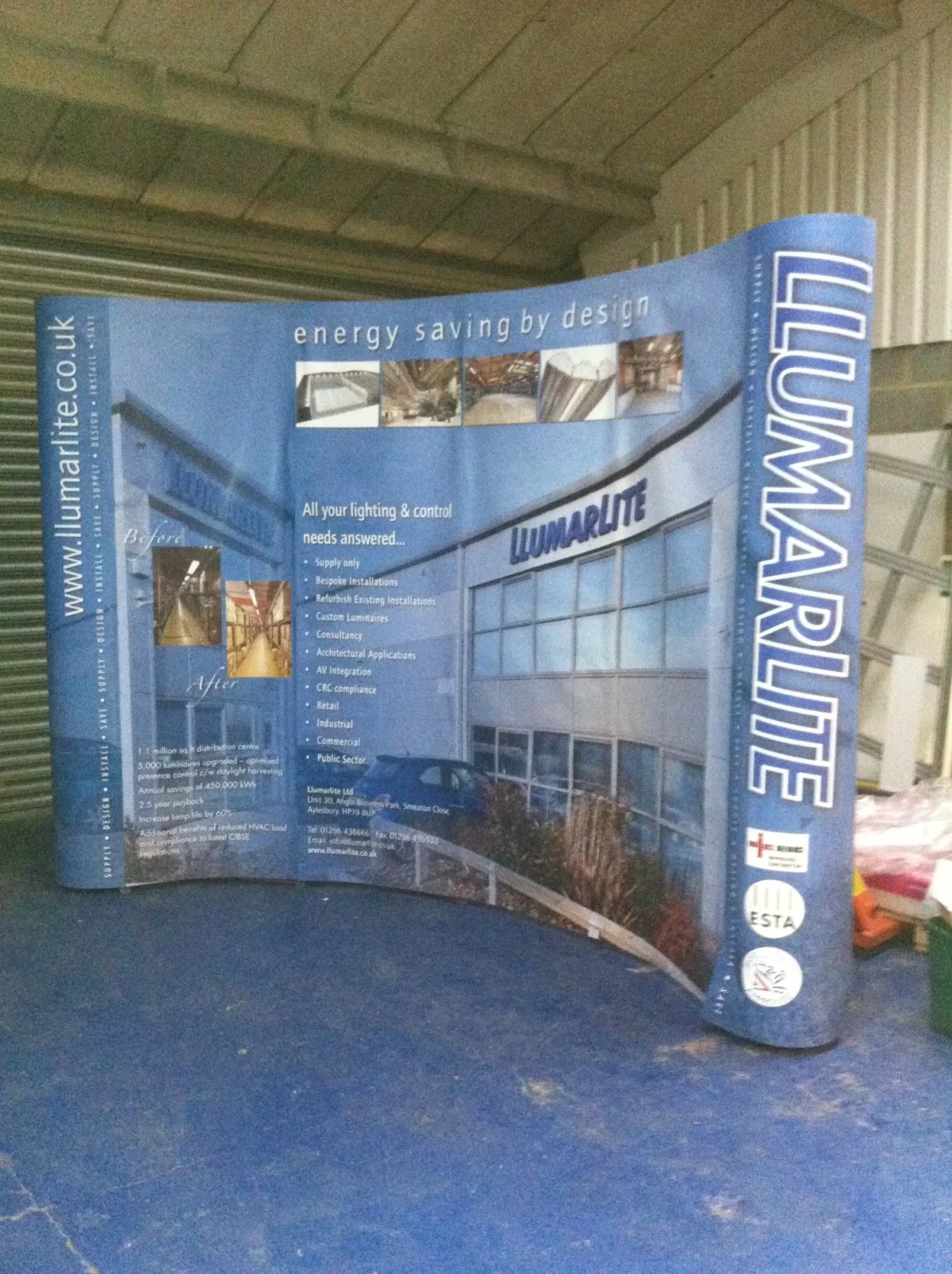 LumarLite exhibition stand promoting energy-saving lighting and control solutions
