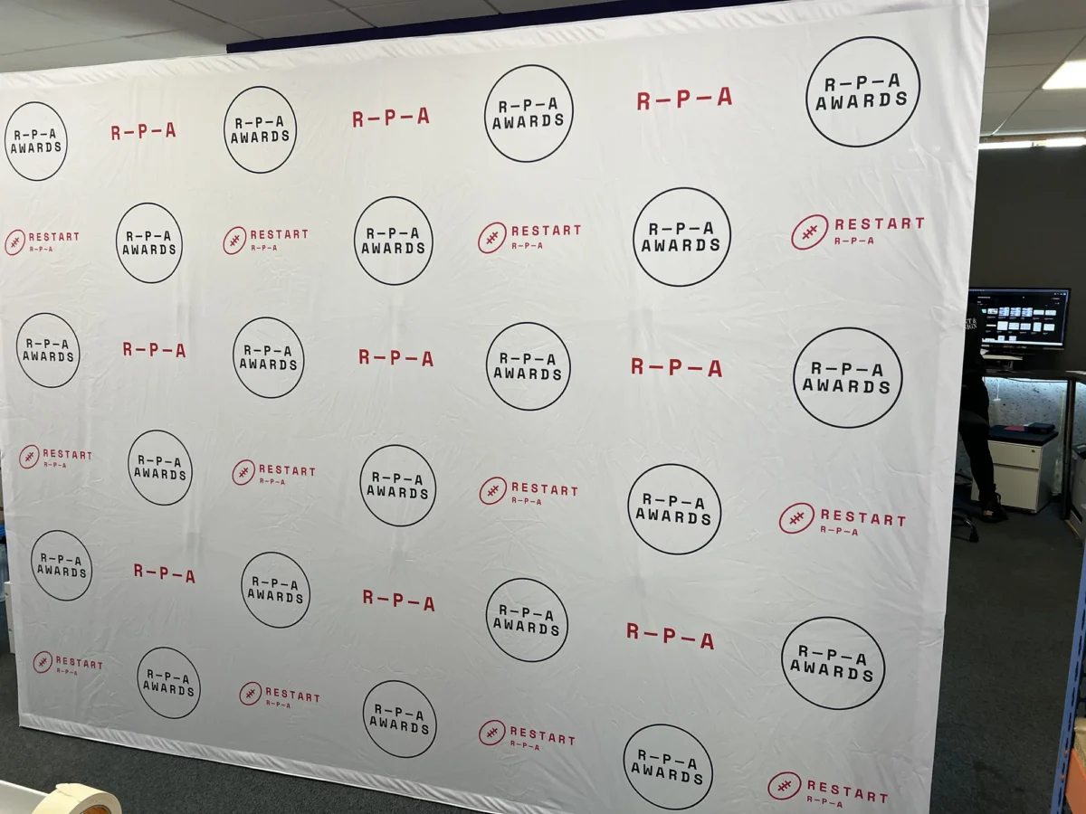 R-PA Awards and Restart branded event backdrop
