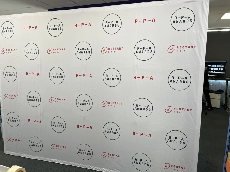 R-PA Awards and Restart branded event backdrop