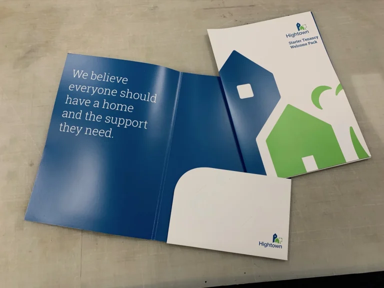 Hightown starter tenancy welcome pack and branded brochure