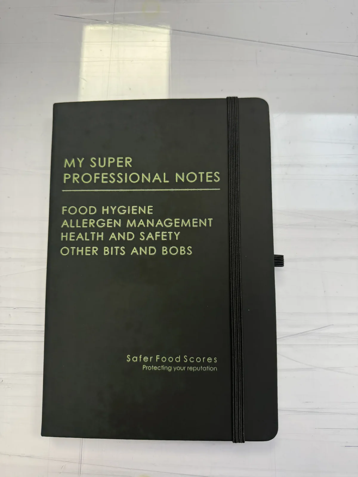 Black food hygiene and allergen management notebook