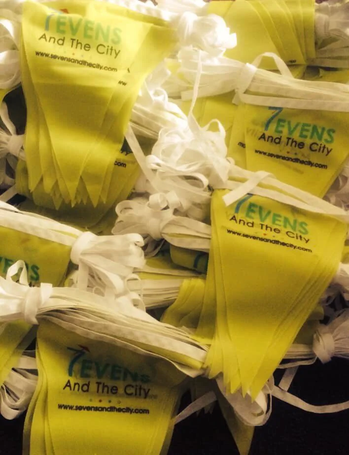 Yellow Seven's And The City branded bunting