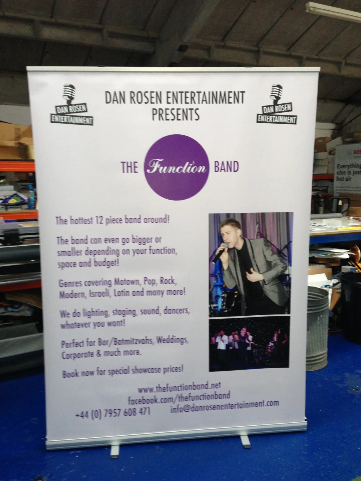 The Function Band promotional roller banner by Dan Rosen Entertainment