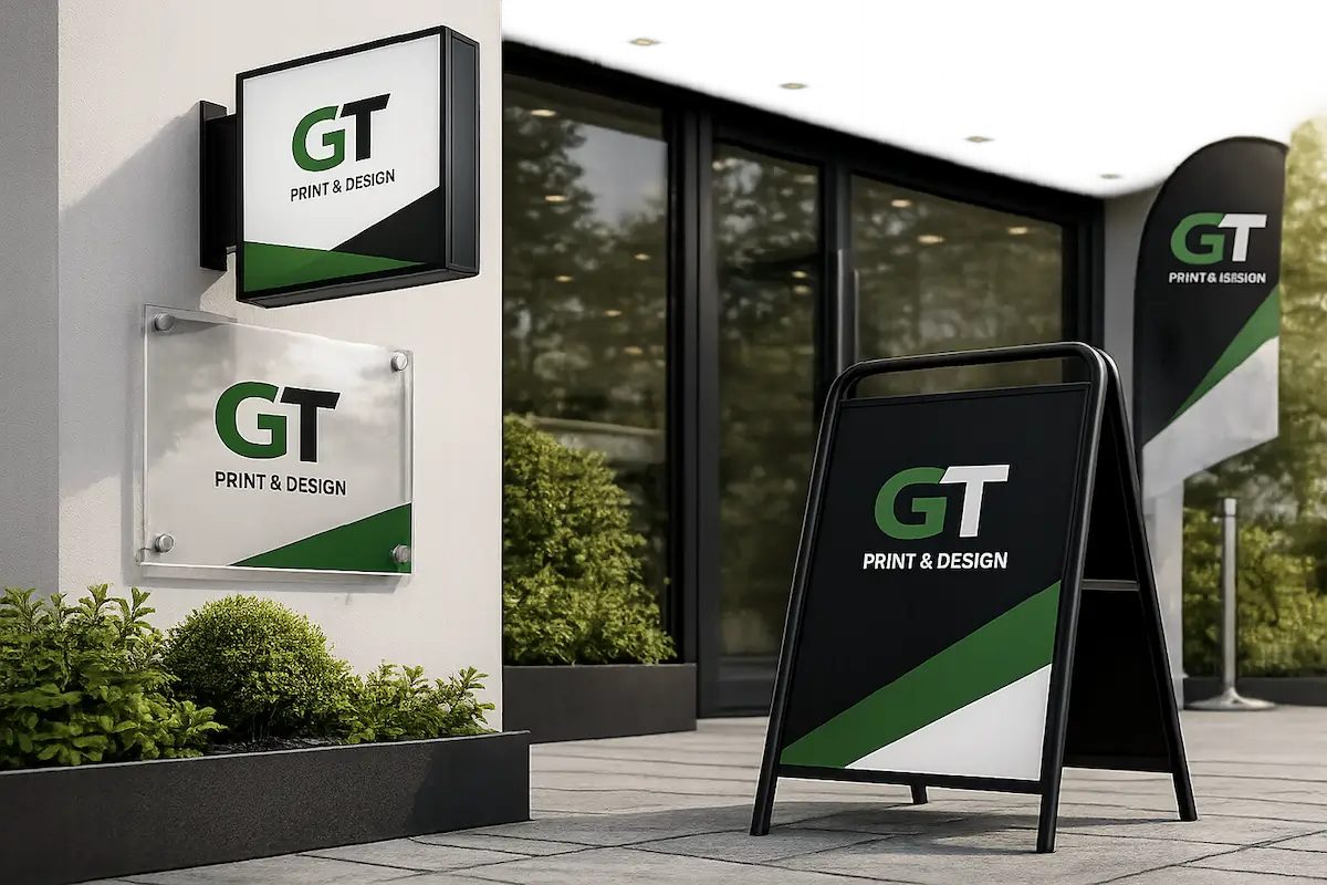 GT Print & Design shopfront signage and A-board