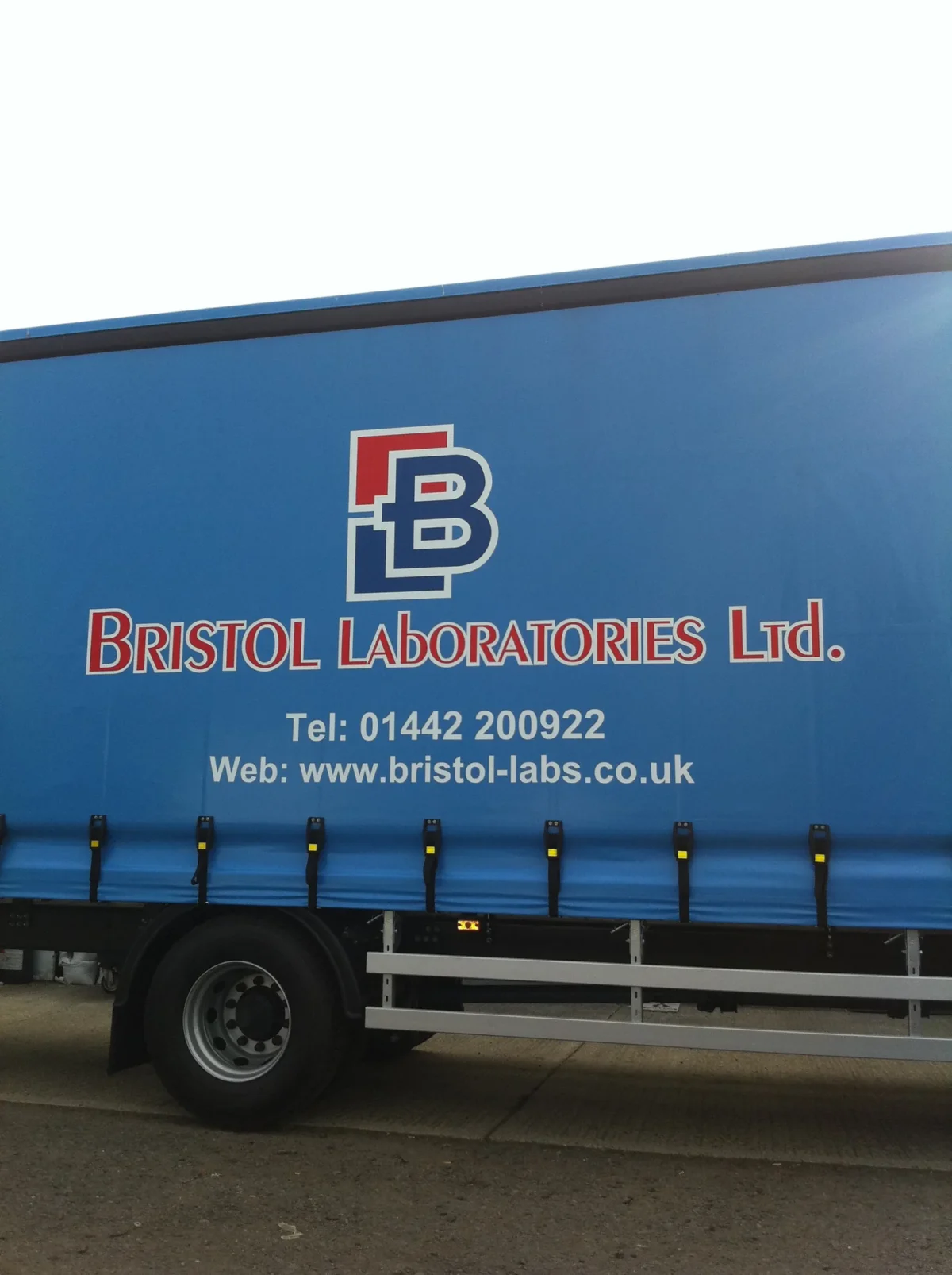 Bristol Laboratories Ltd branded blue delivery lorry