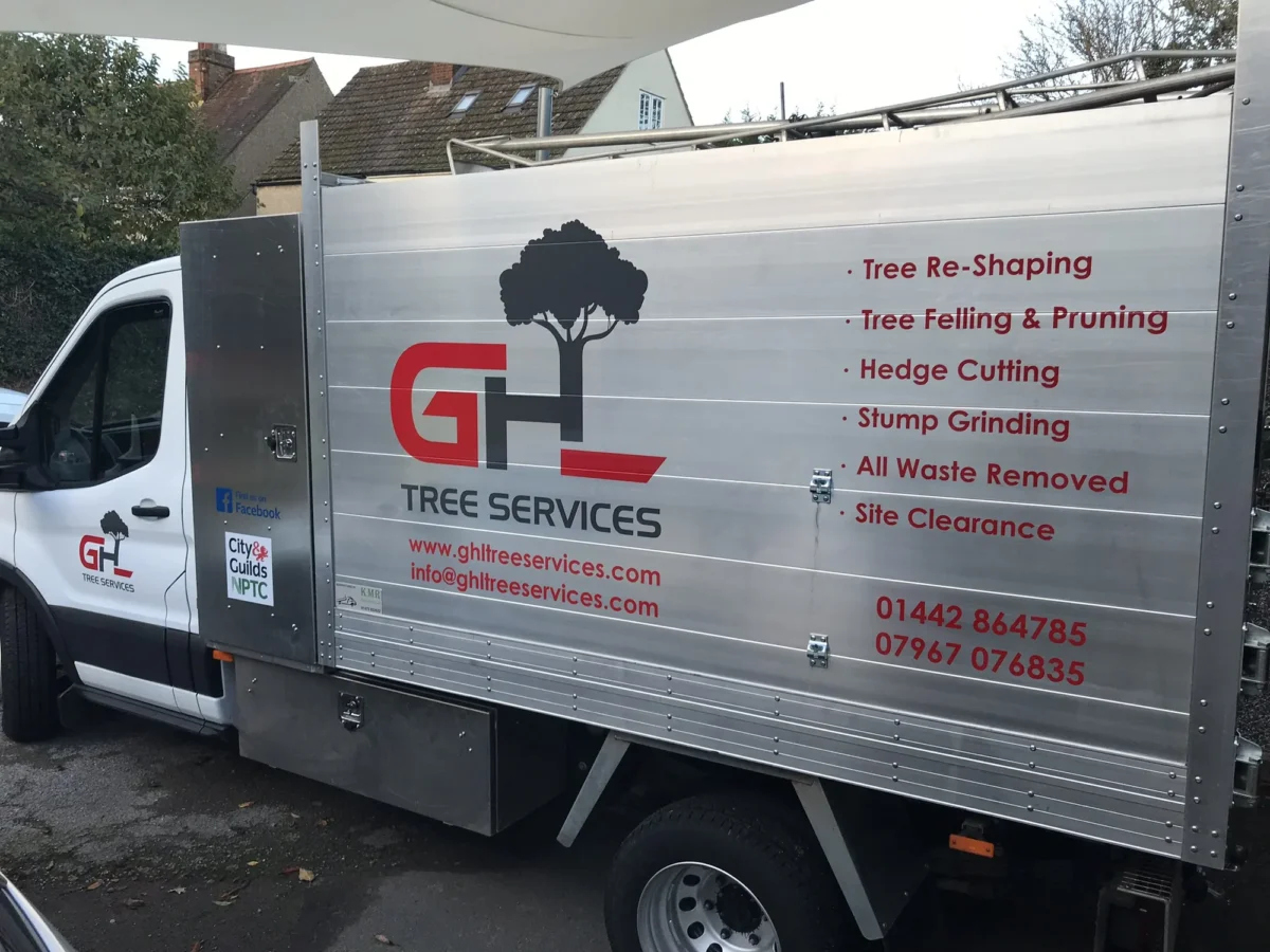 GHL Tree Services lorry displaying arborist services