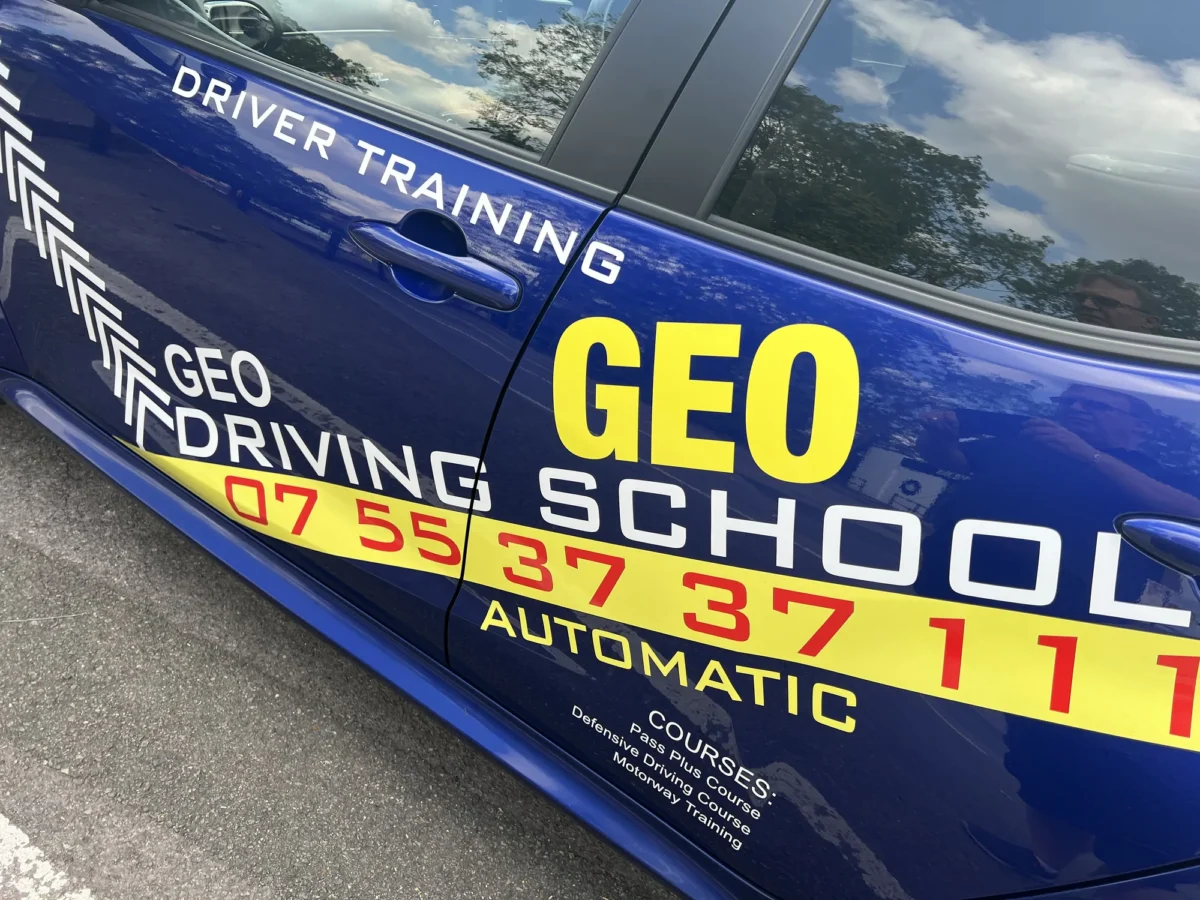 Blue Geo School automatic driving training car door